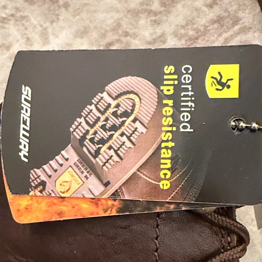 Men's Brown Leather work Boots - Picture 4 of 12